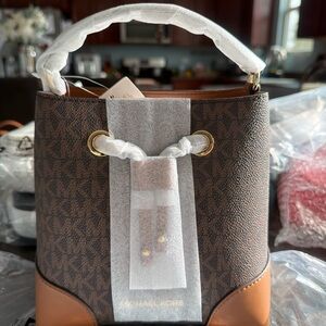 Michael Kors Black and Brown Shoulder Bag